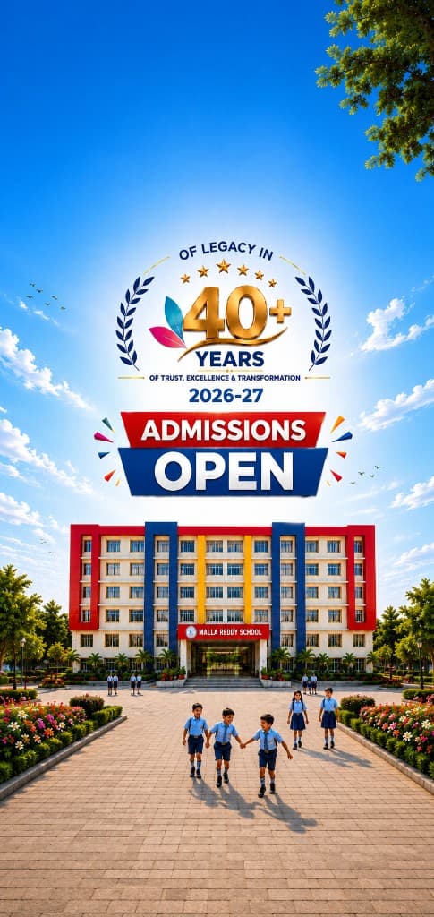 Malla Reddy School — 40+ years of legacy. Admissions open for 2026–27